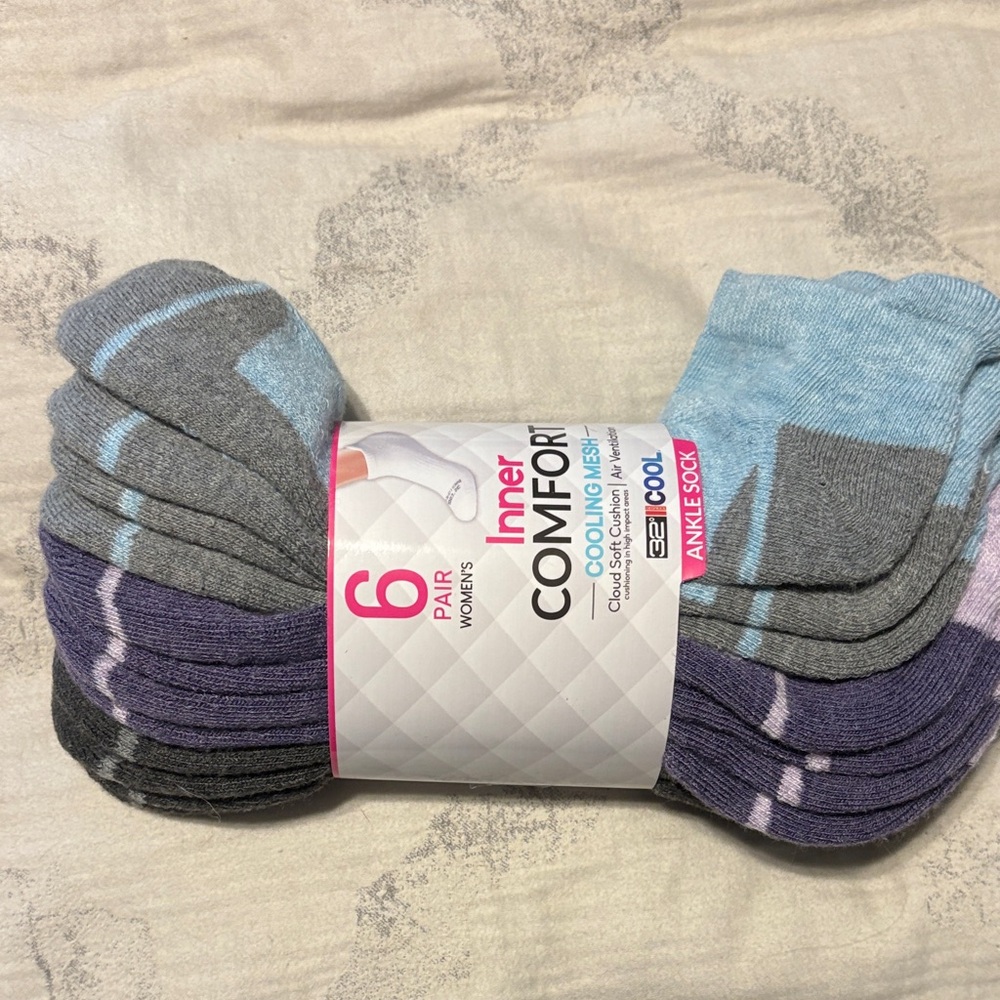 NWT Ankle Socks - Blue, grey, lavender